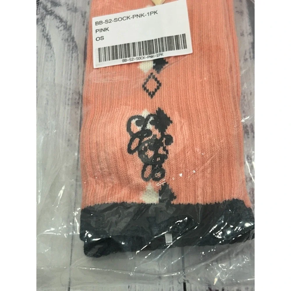 Boggy Boys Men's Pink‎ Stretch Comfort Sole Moisture Wicking Crew Socks One Size